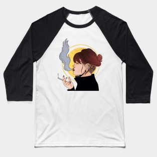 Smoking Lady Baseball T-Shirt